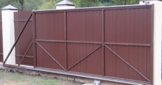 Купить откатные ворота из профнастила Рассказово, цена от 1728 руб.